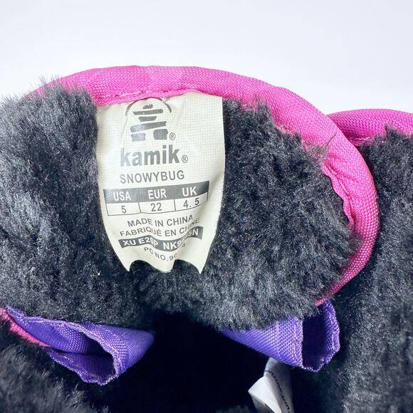 Kamik Snowybug Faux Fur Lined Waterproof Snow Boot Purple Baby US 5 EU 22 - Picture 9 of 10